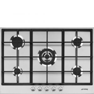 Smeg PX175, Intégré, Cuisinière à gaz, Acier inoxydable, Acier inoxydable, Fonte, 1100 W