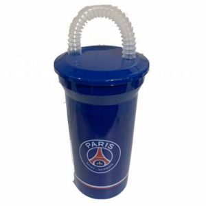 Verre Plastique Avec Paille 350ml Psg - Couleur Aleatoire