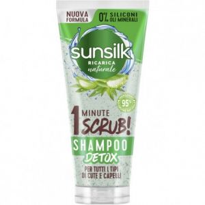 Sunsilk Shampoo D&eacute;tox Gommage Aloe Vera 1 Minute Tous Types de Cuir Chevelu et Cheveux 200 ml