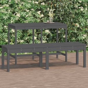VidaXL Banc de jardin à 2 places gris 159,5x44x45cm bois massif de pin