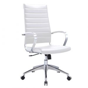 Waytex Fauteuil de Direction Chaise de bureau Design MAJORIS Simili cuir noir avec Accoudoirs et Pied aluminium