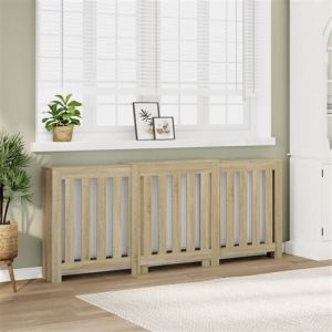 VidaXL Cache-radiateur chêne sonoma 205x21,5x83,5 cm bois d'ingénierie, bouchon de radiateur, cache-radiateur haut, radiateur à profil réduit