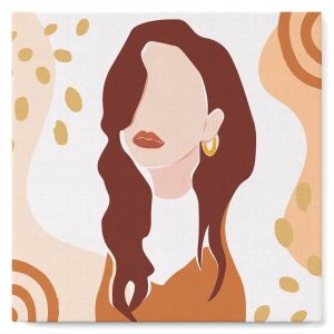 Mini peinture au numéro : Femme songeuse - toile tendue sur chassis