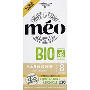 Méo Café Capsules Compatibles Nespresso Harmonie N°8 Bio M La Boite De 20 Capsules