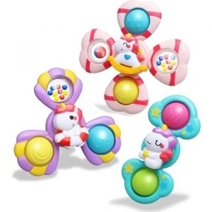 Spinner Bebe - Jouet Bain Bebe Sensoriel Rotatif Avec Ventouse Jouet Educatif Et Multifonction Pour Bebe 12 Mois 1 An, Eveil Et Coor