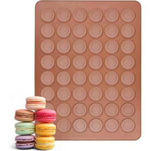 Tapis de cuisson pour macarons - Pour 48 pi&egrave;ces - Macaron - Moules en silicone pour la cuisson - Set - R&eacute;sistant au lave-vaisselle - R&eacute;sistant au four - Tapis pour macarons - Tapis pour le four