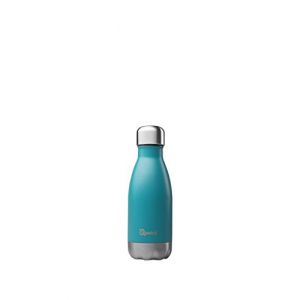 Image de Qwetch Bouteille Isotherme INOX 260ml - Maintient Vos Boissons au Chaud Pendant 12 Heures & au Frais Pendant 24 Heures - BPA Free - Bleu Turquoise