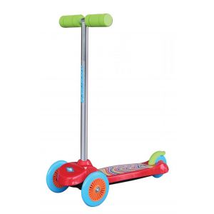 Schildkr&ouml;t Funsports 3-wiel kinderstep Marchepied Pour Enfant Junior Frein &agrave; pied Rouge