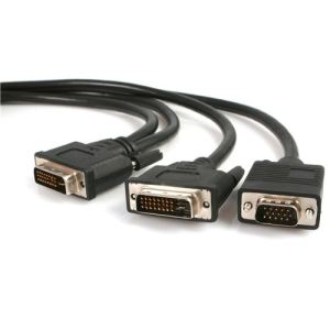 StarTech.com DVIVGAYMM6 - Câble répartiteur VGA HD15 et DVI-i (M) vers DVI-D (M) 1.8 m