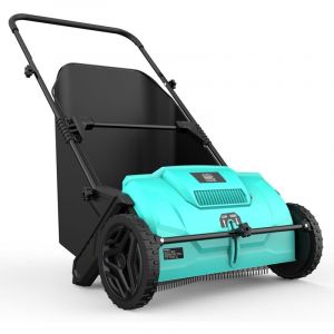 Intec Ramasse feuilles mécanique Grand Bac 100L Largeur de travail 53 cm Collecteur de feuilles Gazon