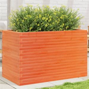 VidaXL Jardinière cire marron 110x60x68,5 cm bois de pin massif, jardinière d'extérieur, bac à fleurs, bac à tomates, jardinière de terrasse