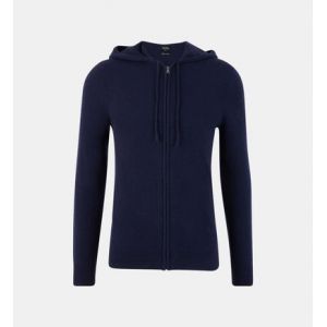 Galeries Lafayette Gilet cachemire homme Nachcap zippé capuche Bleu