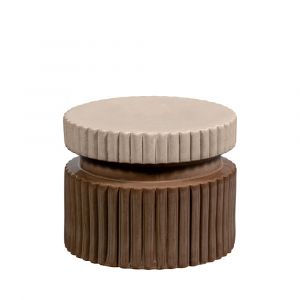 Made by Woood Table d'appoint ronde en céramique ø48cm - Marron