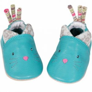 Moulin roty Chaussons cuir Chat Les Pachats (0-6 mois)