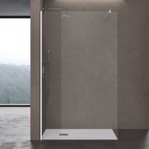 Paroi de douche à l'italienne 100cm pare-douche verre transparent de sécurité 8mm Bremen1 100x200cm stabilisateur rond - Tranparent - Sogood
