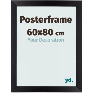Yd. - Your Decoration - Cadre photo 60x80 cm - Cadre d'affiche en bois avec verre acrylique - antireflet - excellente qualité -Noir Mat. - Noir Mat