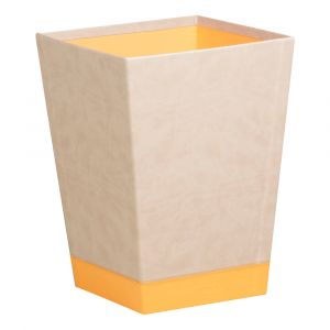 Rhodia 318825C - Corbeille à papier rama, 20 litres, simili cuir, coloris beige