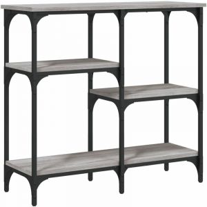 VidaXL Table Console, Table d'Appoint avec Pieds, Bout de Canapé avec Rangement, Meuble d'Entrée Salon, Industriel, Sonoma Gris Bois d'Ingénierie