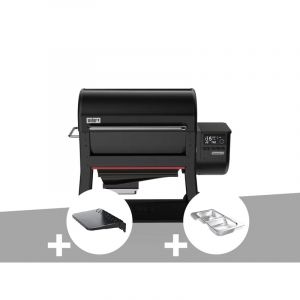 Weber Barbecue &agrave; pellets Searwood XL 600 + Plan de travail + Kit de fumage