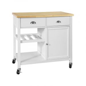 Sobuy FKW62-WN Desserte Roulante Chariot de Cuisine de Service Armoire Meuble de Rangement Cusine sur roulettes