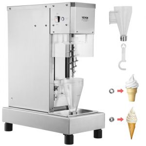 Melangeur a Creme Glacee 750 w, Machine a Dessert Glace Haute Vitesse 1740 tr/min, Sorbetiere en Acier Inoxydable 304, Longue Poignee et Bouclier de