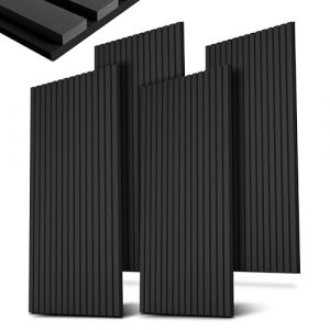 Panneaux muraux acoustiques - Lot de 4 - Gris foncé