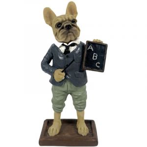 Signes Grimalt Figurine de professeur bouledogue en r&eacute;sine - Statue fantaisie contemporaine pour la maison et le bureau