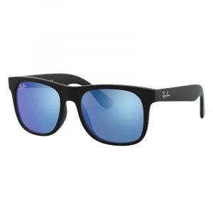 Ray-Ban Lunettes de Soleil carrée en plastique RJ9069S 7028/55 RUBBER BLACK