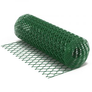 wiltec Fil de Grillage Vert Acier galvanisé PVC Maille 25x25mm Rouleau 10m Hauteur 120cm Clôture Cage