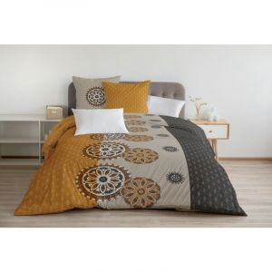 YUCATAN Parure de couette 100% coton Orange 220x240 cm