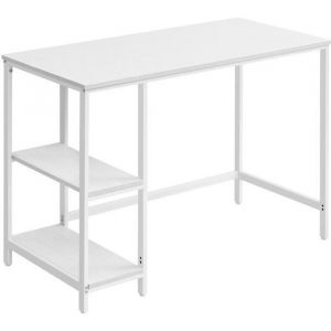 Bureau avec rangement avec 2 étagères 50 x 100 x 76 cm blanc érable