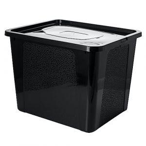 Boîte De Rangement EDANTI Plastique Noir 30L Avec Couvercle 40x33x30 Cm