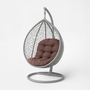 HOMESCAPES Coussin pour Fauteuil Suspendu extérieur, Coussin de Rechange pour Fauteuil oeuf – Usage intérieur et extérieur - Chocolat