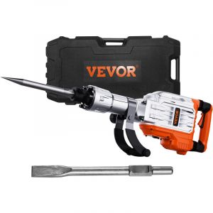 Image de VEVOR Marteau de Démolition 3500 W Marteau-Piqueur 60 J 1900 BPM Marteau Perforateur avec 2 Burins Remplaçables Poignée Rotative 360° Anti-Vibration Brise-Béton pour Burinage Construction Plomberie