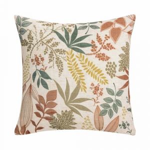 Douceur d'Int&eacute;rieur, Coussin D&eacute;houssable (45 x 45 cm) Hailey Orange, Polyester & Lin