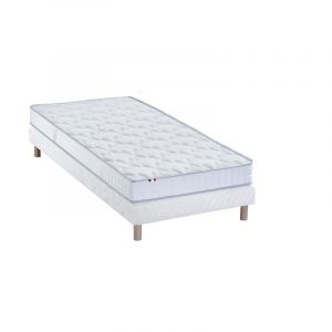 Ensemble Matelas 100% latex 5 zones ORIGINEL + Sommier Spécial Dos Sensible Fabriqué en France Dimensions 80 x 200 cm, Sommier Blanc