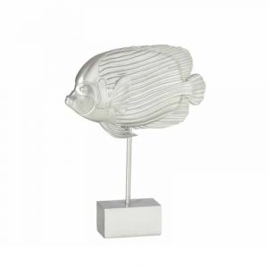 Statue Déco sur Pied "Poisson" 32cm Argent Prix