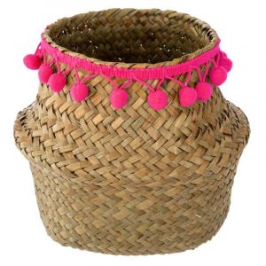 Image de Panier de Rangement à Pompons "Seagr " 16cm Rose Prix