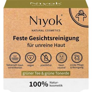 Niyok Detergente Viso Solido Tè Verde e Argilla Verde - 80 g