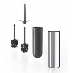 INDA My Love Porte-Brosse WC Mural ou Terre 9 x 9 x 40 cm Cromato/Grigio