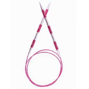 Knitpro Épingles à Tricoter circulaires, Aluminium, Rose, 100cm x 6mm