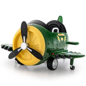 Avion électrique Coast pour enfants avec télécommande 124x100x62 cm - Vert/Jaune