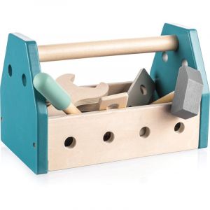 Zopa Wooden Tool Box kit de herramientas Blue 14 ud