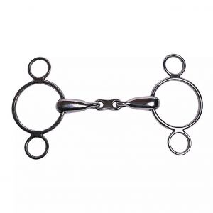 Weatherbeeta Mors hollandais &agrave; 2 anneaux en acier inoxydable &agrave; maillons fran&ccedil;ais pour cheval Korsteel