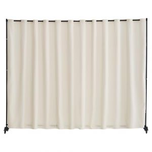 VEVOR Cloison de séparation en tissu, séparateur de pièce portable avec roulettes, paravent de confidentialité autoportant intérieur pour bureau, chambre, salle à manger, maison, 308,5x245,5 cm, beige