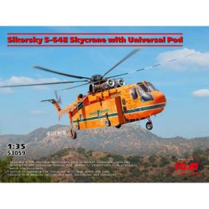 ICM Maquette H&eacute;licopt&egrave;re : Sikorsky S-64E Skycrane with Universal Pod - 1/35