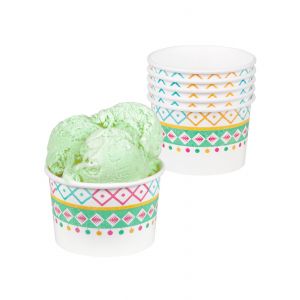 6 Pots de glace en carton lama blancs 27 cl