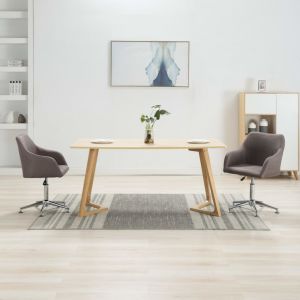 Image de VidaXL 2 pcs Chaises pivotantes de salle à manger Taupe Tissu