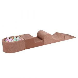 Image de Aire de jeu mousse, piscine, balles Rose Pastel/Menthe/Blanc/Beige W45