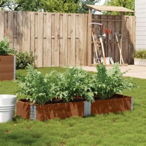 VidaXL Jardinière marron 150x50 cm bois massif de pin, jardinière d'extérieur, bac à fleurs, bac à tomates, jardinière de terrasse